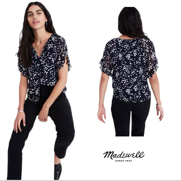 Madewell Tops - Madewell Memento Ruffle-Sleeve in Drifting Petals